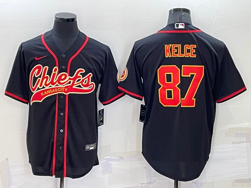 Men Kansas City Chiefs #87 Kelce Black 2022 Nike Co branded NFL Jersey->kansas city chiefs->NFL Jersey
